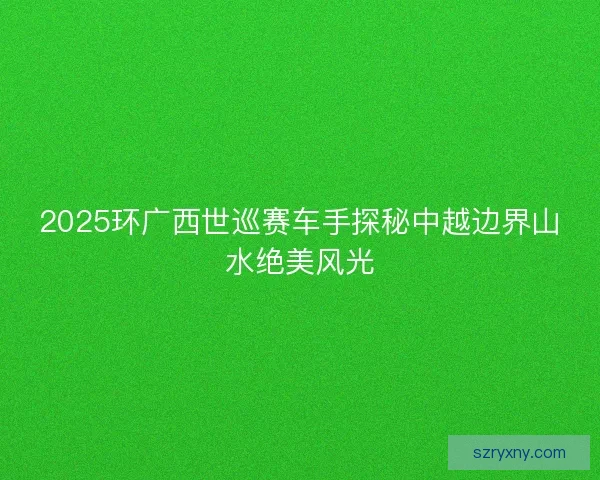 2025环广西世巡赛车手探秘中越边界山水绝美风光