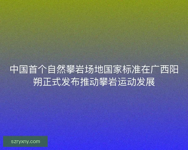 中国首个自然攀岩场地国家标准在广西阳朔正式发布推动攀岩运动发展