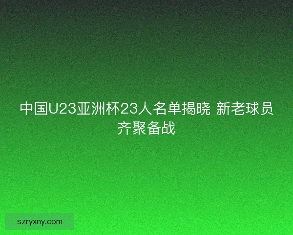 中国U23亚洲杯23人名单揭晓 新老球员齐聚备战 中国U23亚洲杯23人名单揭晓 新老球员齐聚备战